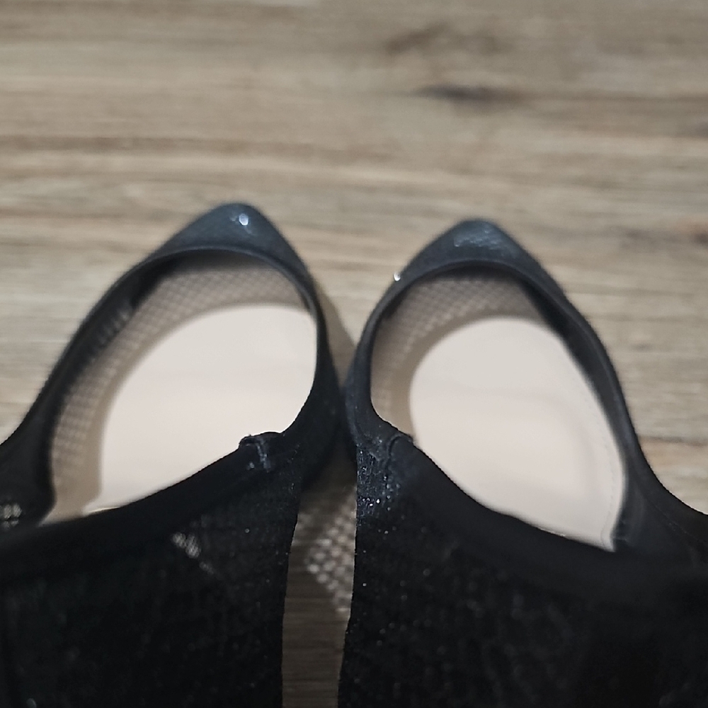 Nina Black Mesh Heels - Picture 9 of 11